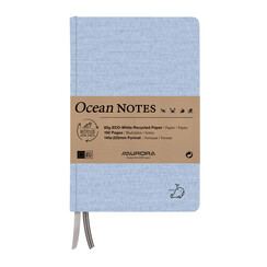 Notitieboek Aurora Ocean A5 192blz lijn 80gr linnenstructuur kaft blauw