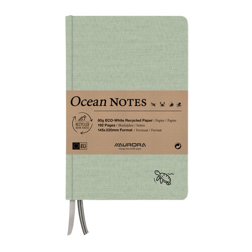 Aurora Carnet de notes Aurora Ocean A5 192 pages ligné 80g structure lin vert