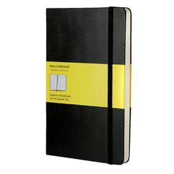 Carnet de notes Moleskine large 130x210mm carreau couverture rigide noir