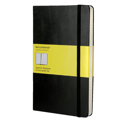 Moleskine Carnet de notes Moleskine large 130x210mm carreau couverture rigide noir