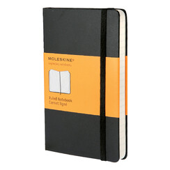 Notitieboek Moleskine pocket 90x140mm lijn hard cover zwart