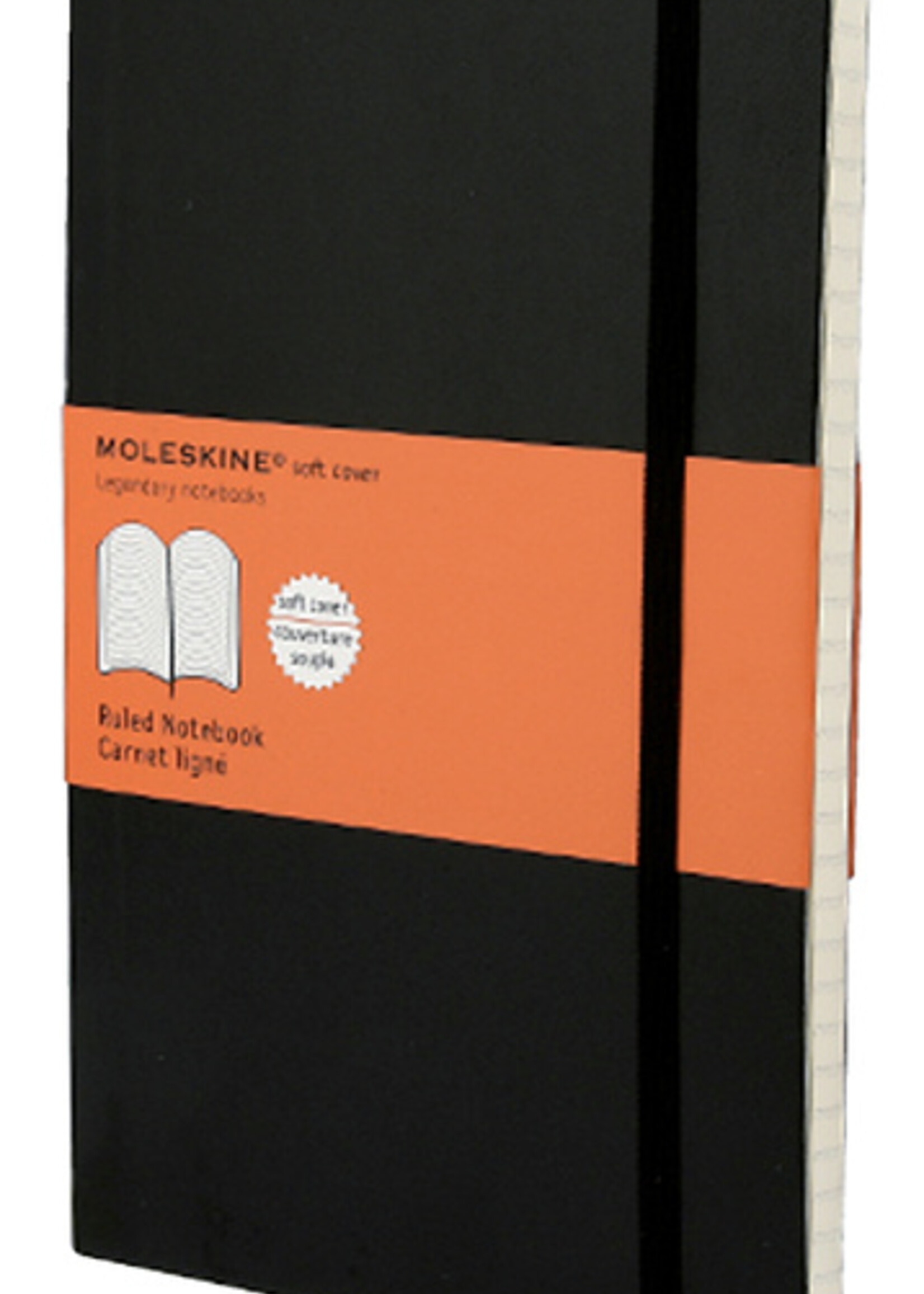 Moleskine Notitieboek Moleskine large 130x210mm lijn soft cover zwart