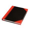 Office Cahier de notes noir/rouge A6 ligné 70g 96 feuilles