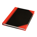 Office Notitieboek zwart/rood A6 lijn 70gr 96vel