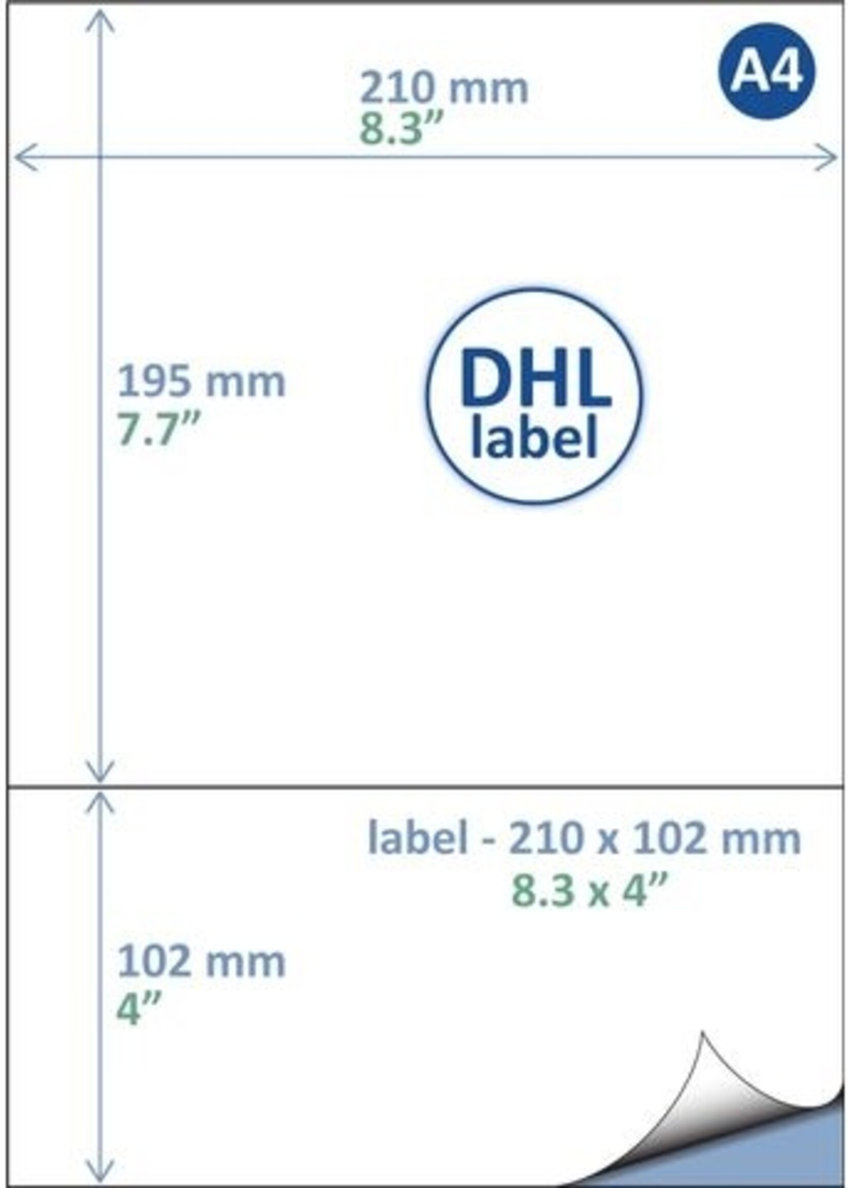 IEZZY Etiquette DHL IEZZY A4 1000 feuilles 210x162mm 1000 étiquettes