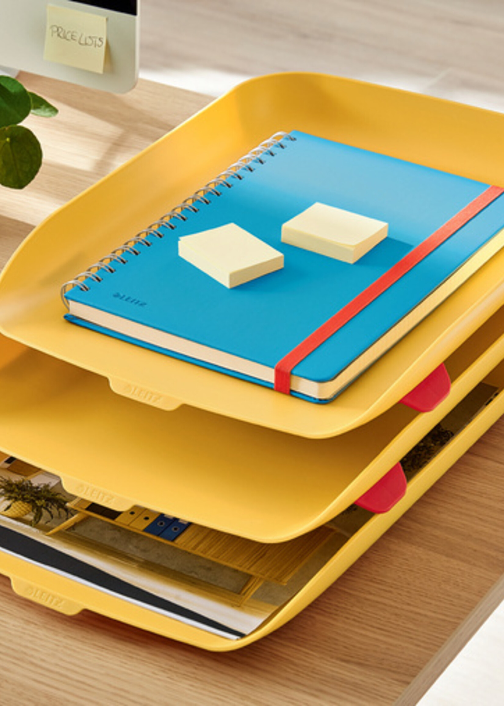 Leitz Corbeille à courrier Leitz Cosy 3 pièces jaune