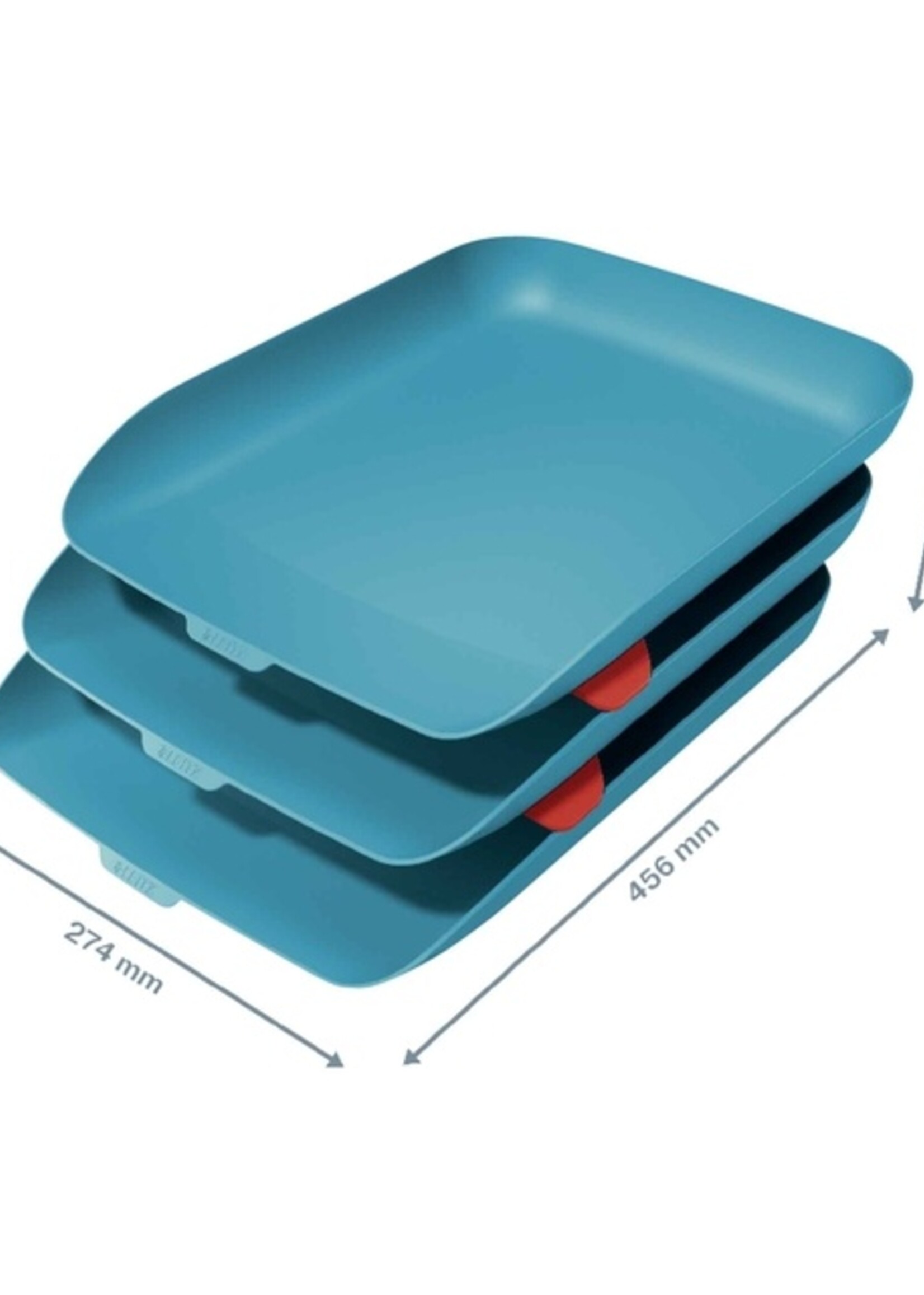 Leitz Corbeille à courrier Leitz Cosy 3 pièces bleu