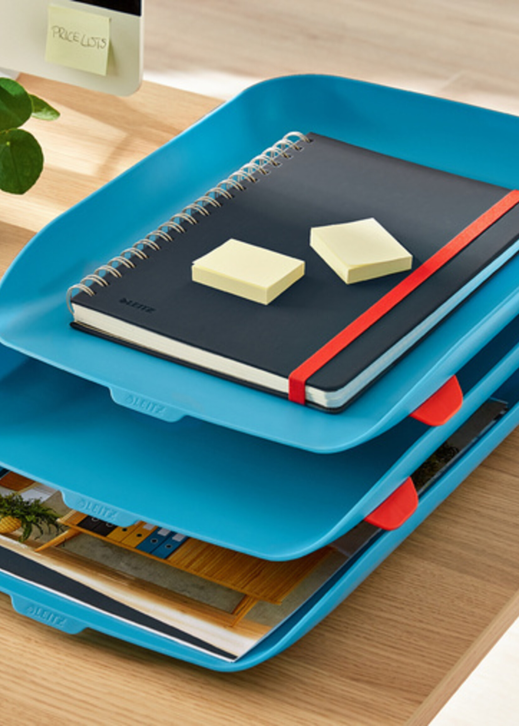 Leitz Corbeille à courrier Leitz Cosy 3 pièces bleu