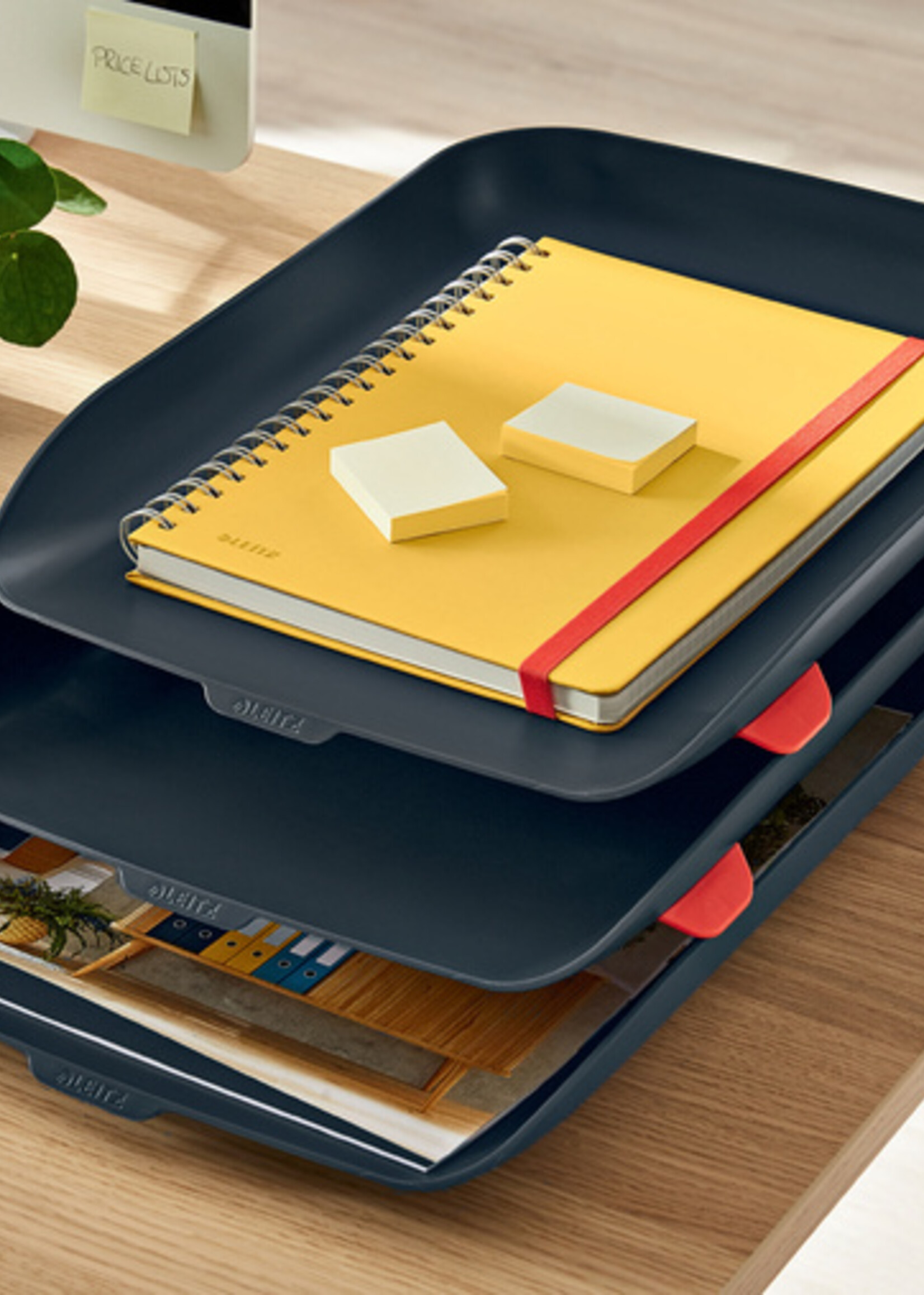 Leitz Corbeille à courrier Leitz Cosy lot 3 pièces gris