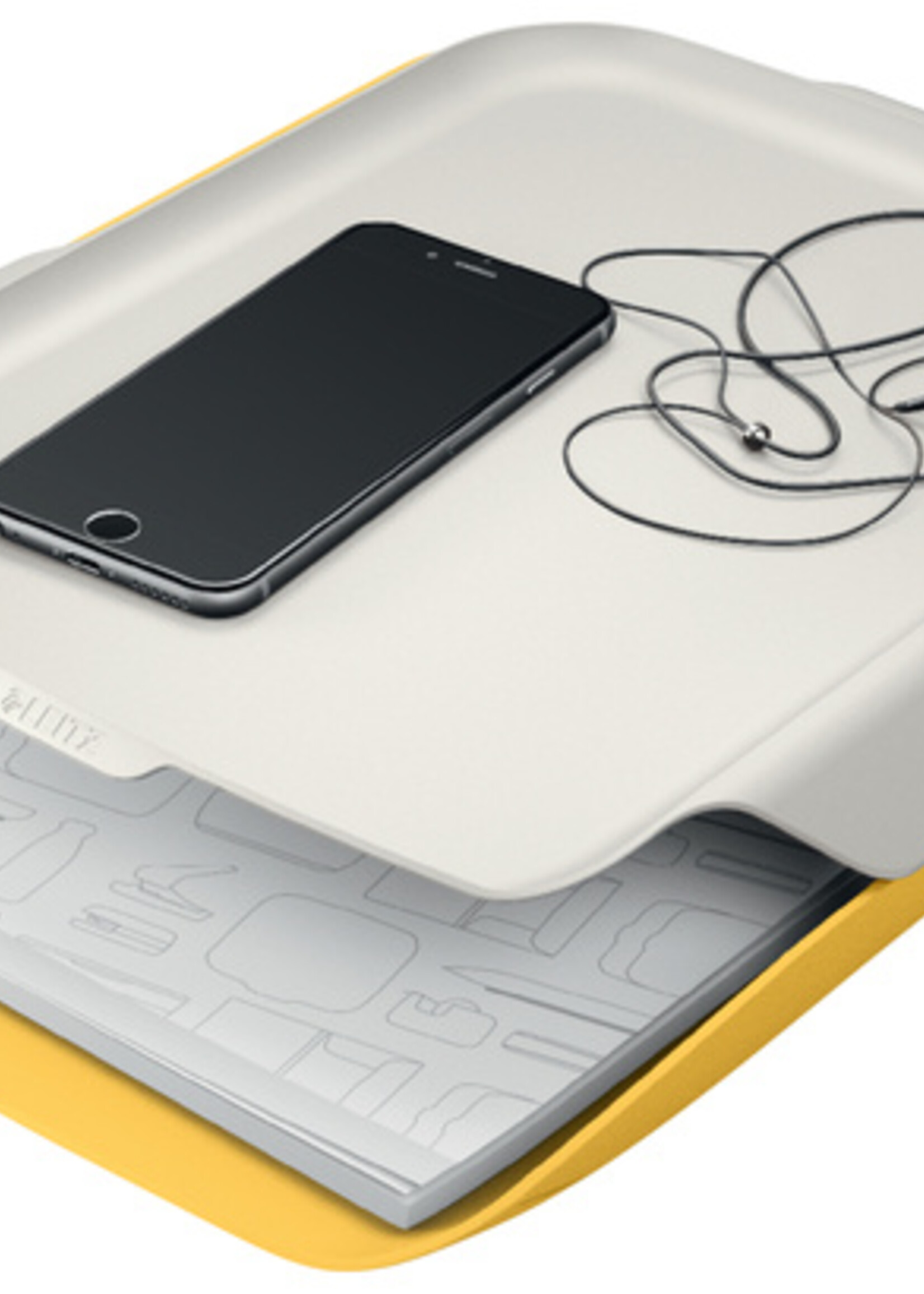 Leitz Corbeille à courrier Leitz Cosy avec organiseur de bureau jaune