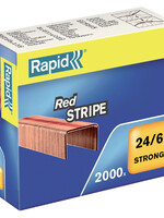 Rapid Nieten Rapid 24/6 verkoperd red stripe 2000 stuks