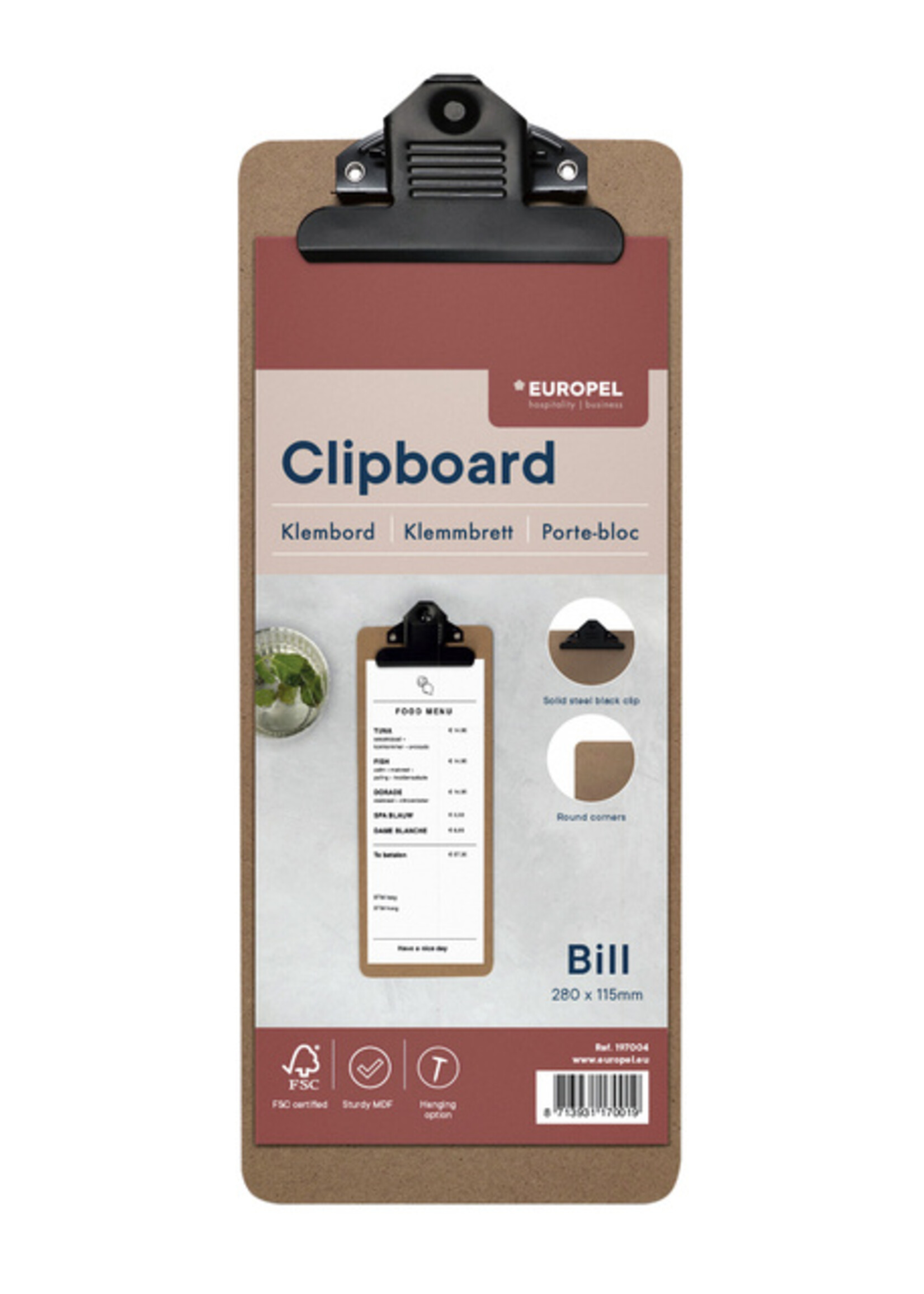 Europel Klembord Europel rekening hout