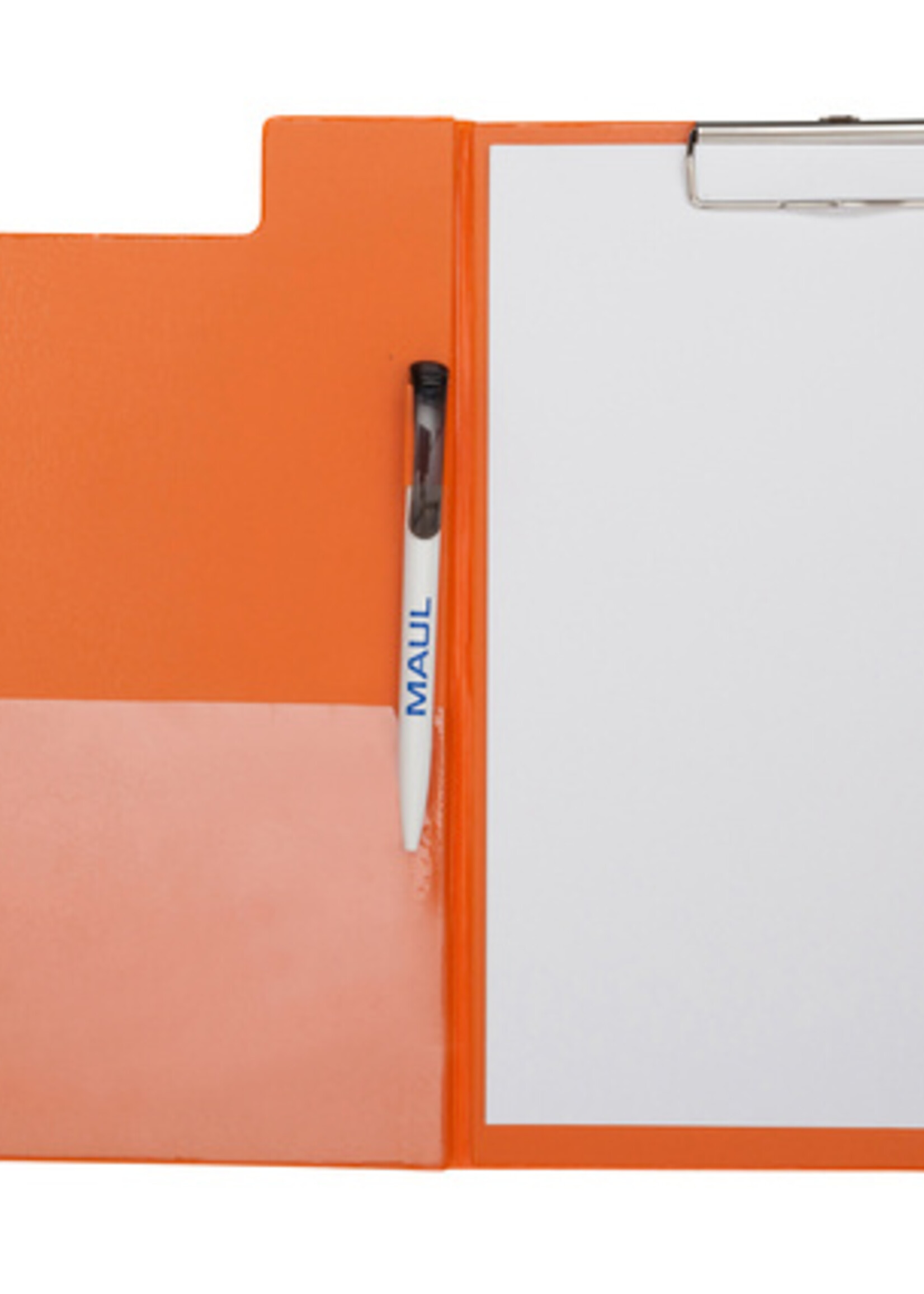 MAUL Porte-bloc à rabat Maul A4 portrait avec boule-stylo néon orange