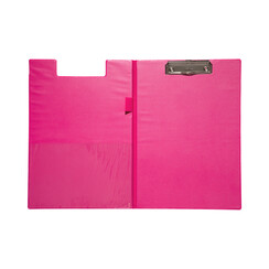Porte-bloc à rabat Maul A4 portrait avec boule-stylo néon rose