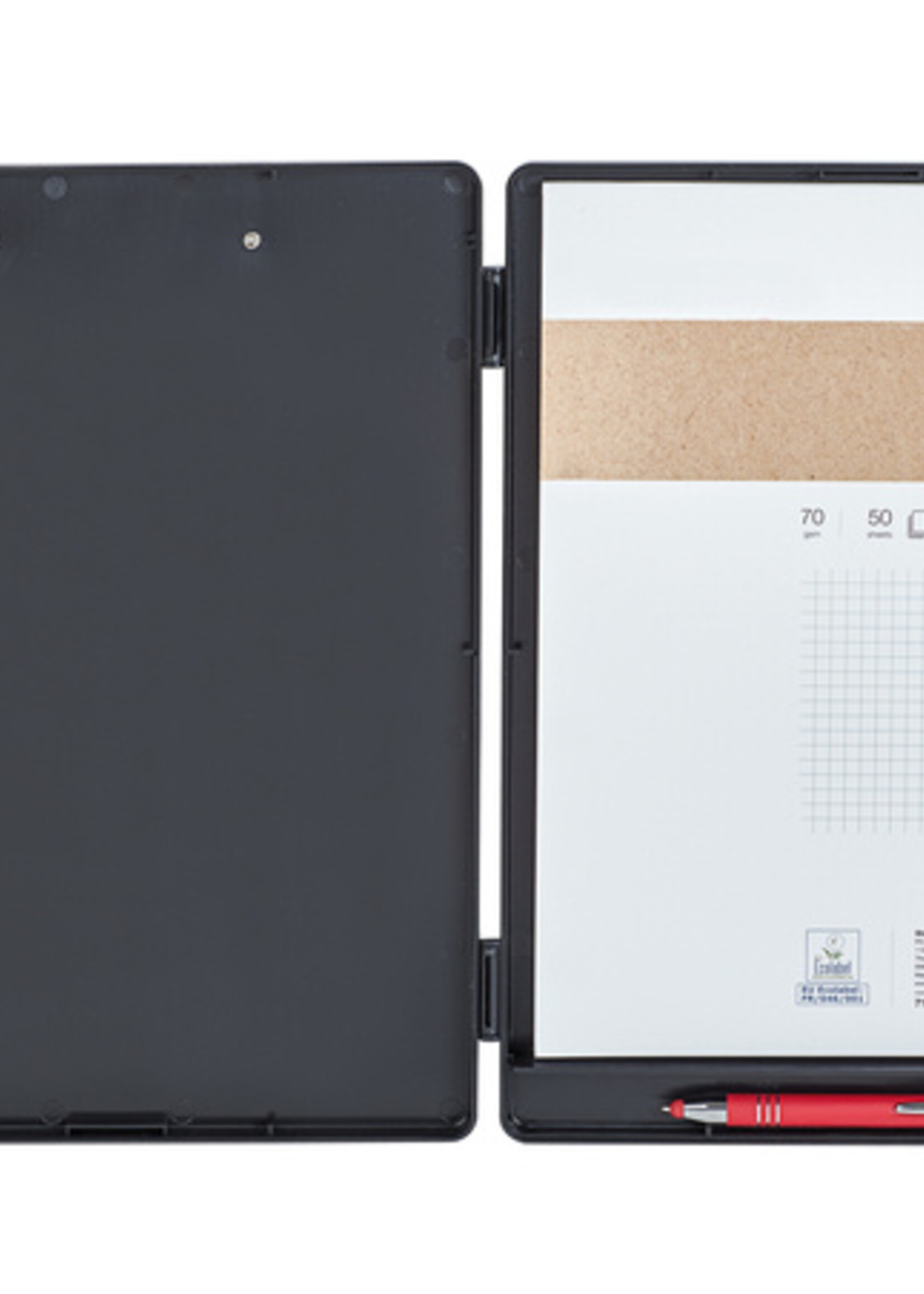 MAUL Porte-bloc avec compartiment MAULtred A4 portrait ouverture latérale PP noir