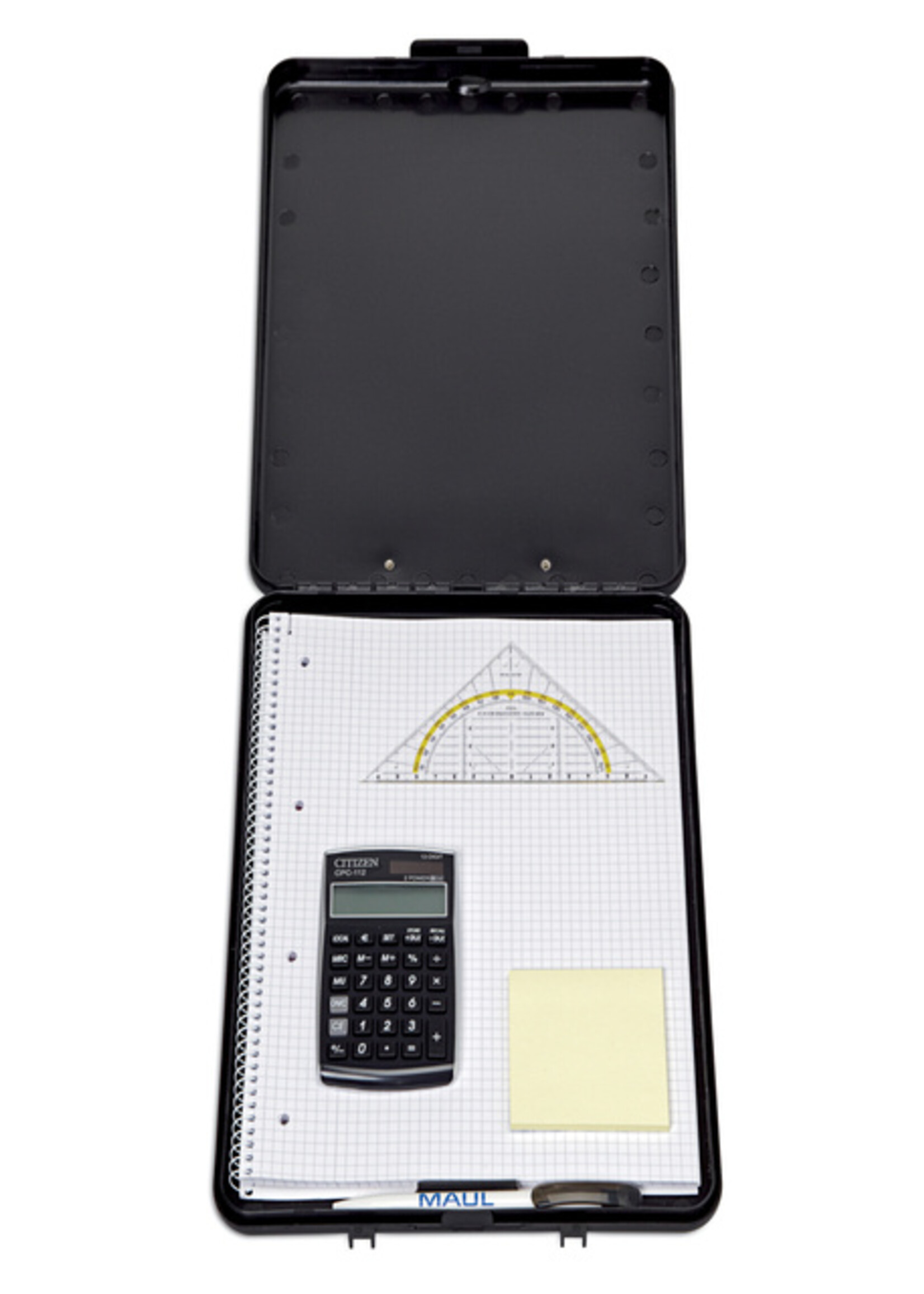 MAUL Porte-bloc avec compartiment MAULslim A4 portrait ouverture petit côté PP noir