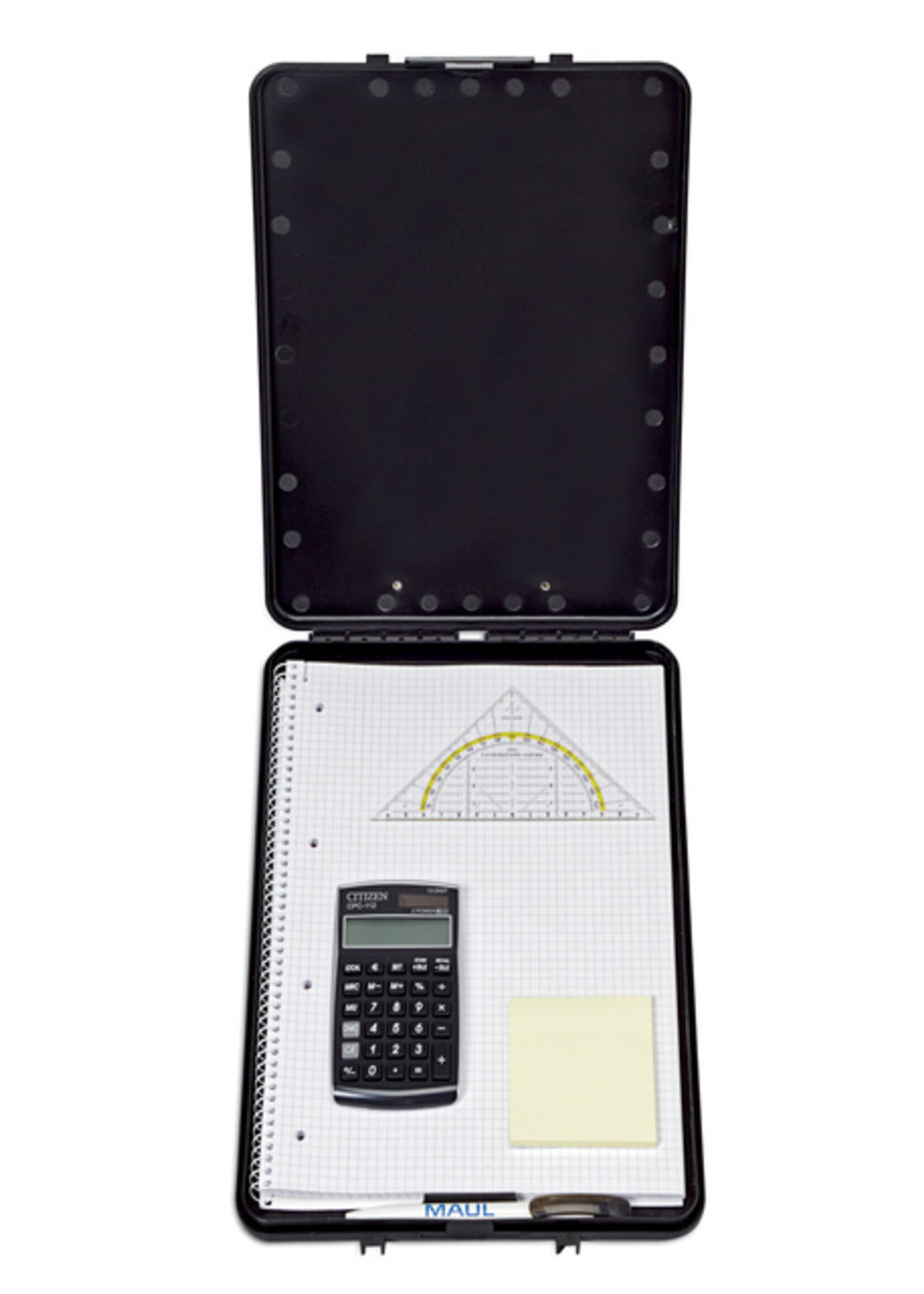 MAUL Porte-bloc avec compartiment MAULslim A4 portrait ouverture petit côté PP noir