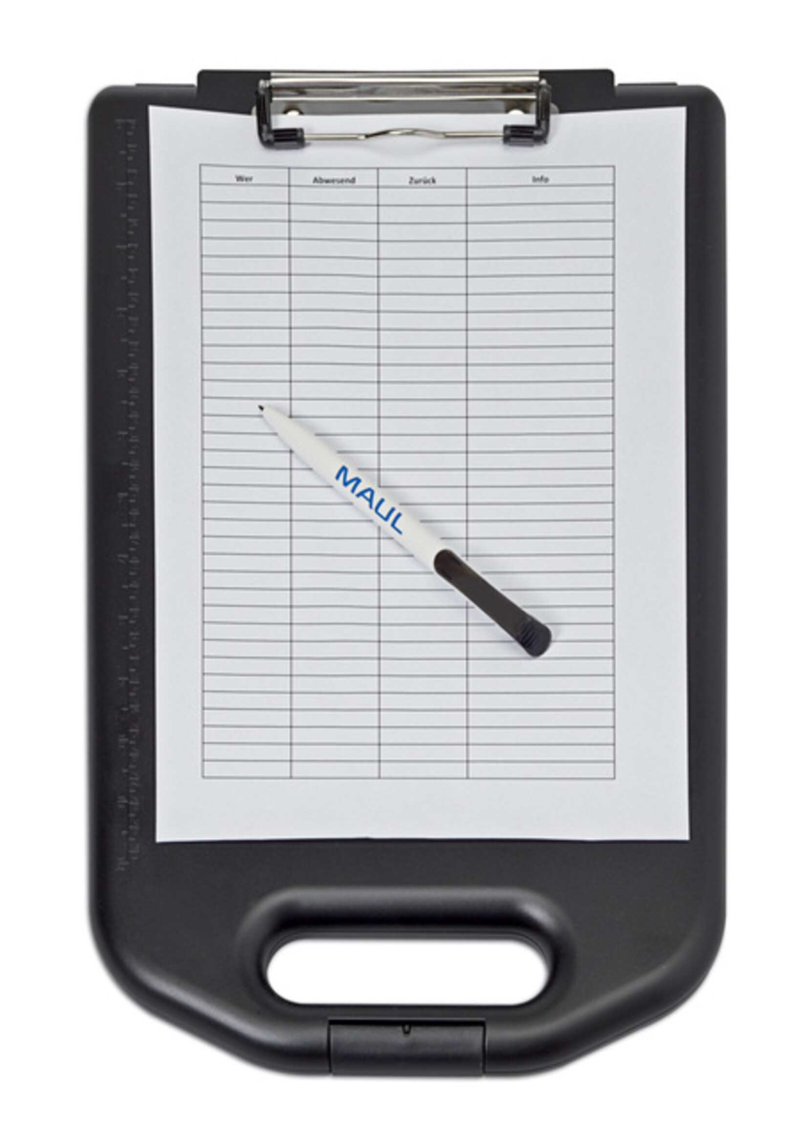 MAUL Klembordkoffer MAULbreed A4 staand met opbergvak large topopening PP zwart