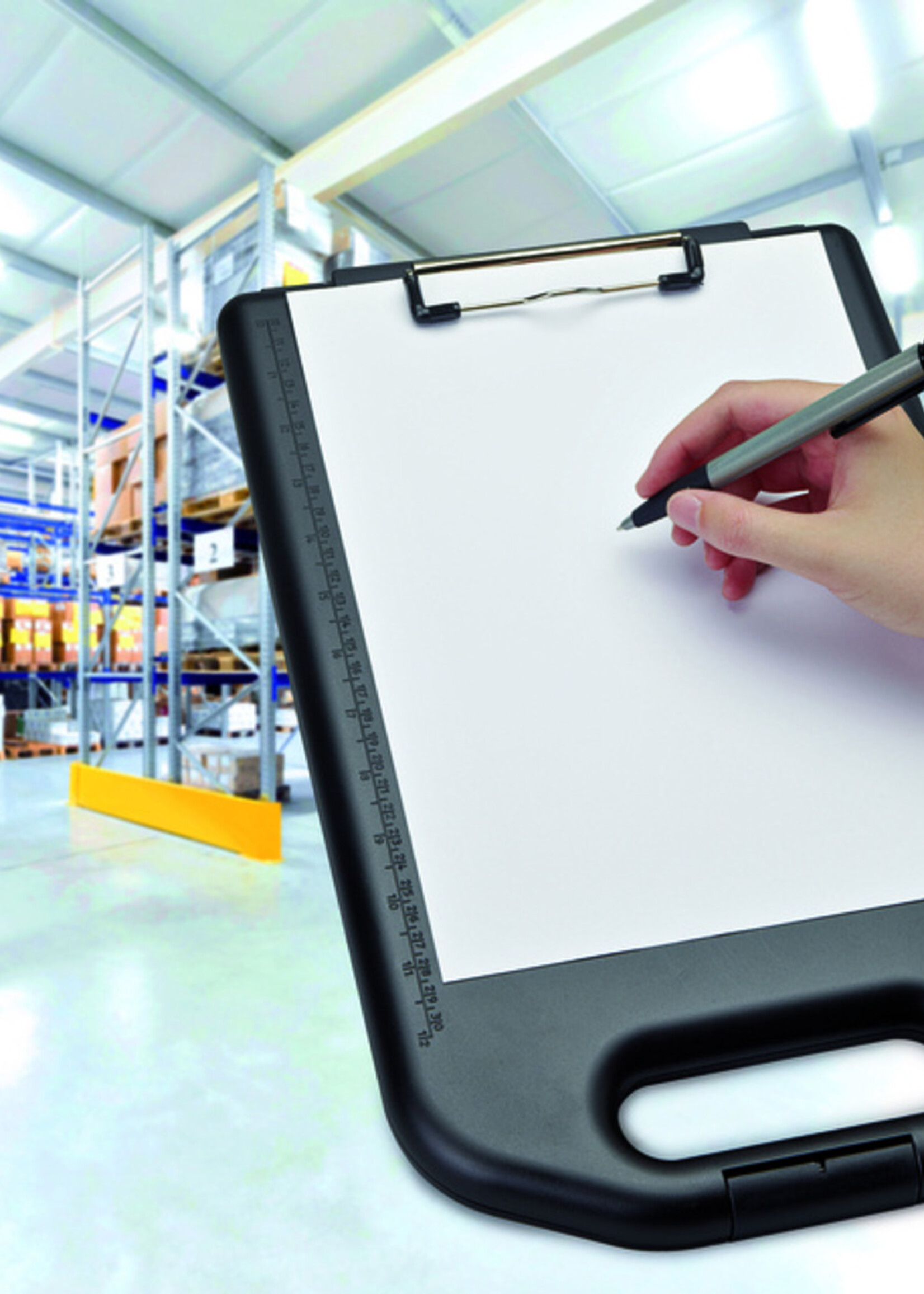 MAUL Klembordkoffer MAULbreed A4 staand met opbergvak large topopening PP zwart