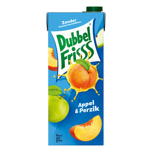 DubbelFrisss Boisson fruitée DubbelFriss pomme pêche pak 1500ml