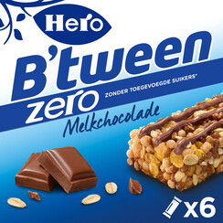 Barre de céréales Hero B'tween chocolat au lait Zero 6 paks barre 25g