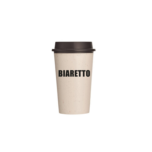 Biaretto NOW Cup Biaretto herbruikbare koffiebeker met deksel crème/zwart 340ml