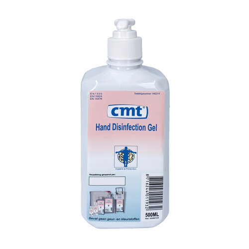 CMT Handdesinfectie CMT systeemfles met pomp alcoholgel 500ml