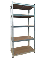 Rayonnage BRASQ 5 étagères 90x40x180cm SU175 max 875kg argent