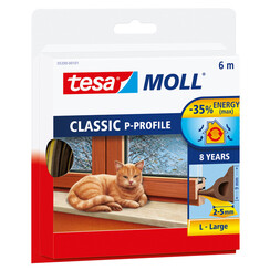 Ruban de calfeutrage Tesa Moll forme-D 9mmx6m brun