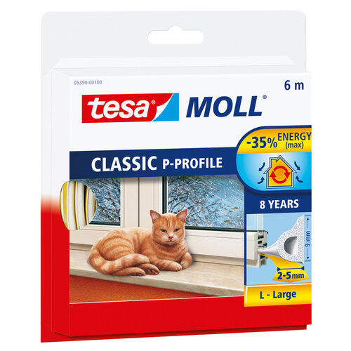 Tesa Joint de calfeutrage Tesa Moll 05390 Forme P 9mmx6m blanc