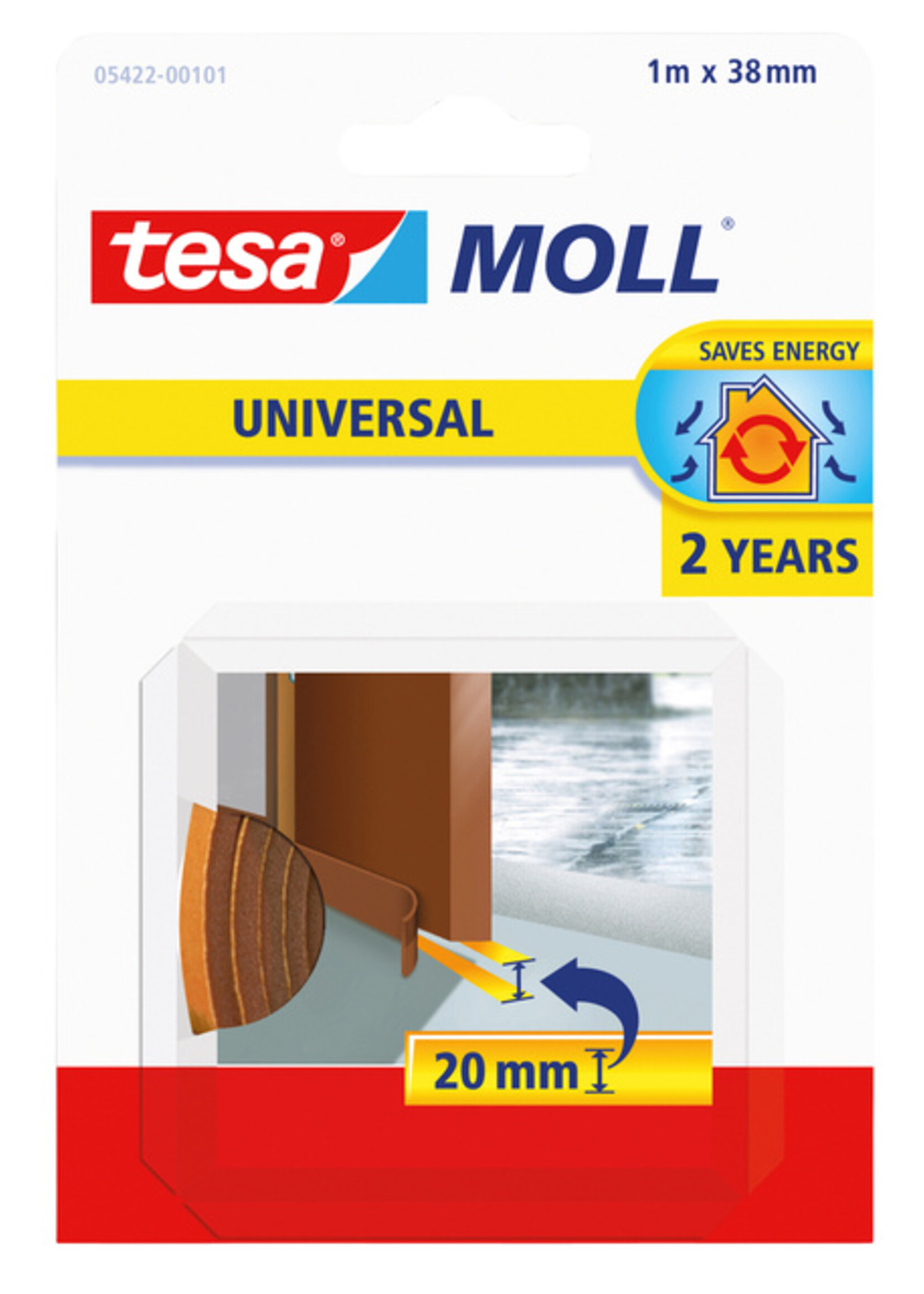 Tesa Tochtstrip Tesa Moll 05422 dorpelstrip 38mmx1m bruin