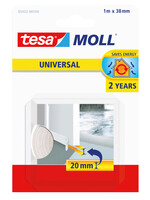 Tesa Ruban de calfeutrage Tesa Moll 05422 bas de porte 38mmx1m blanc
