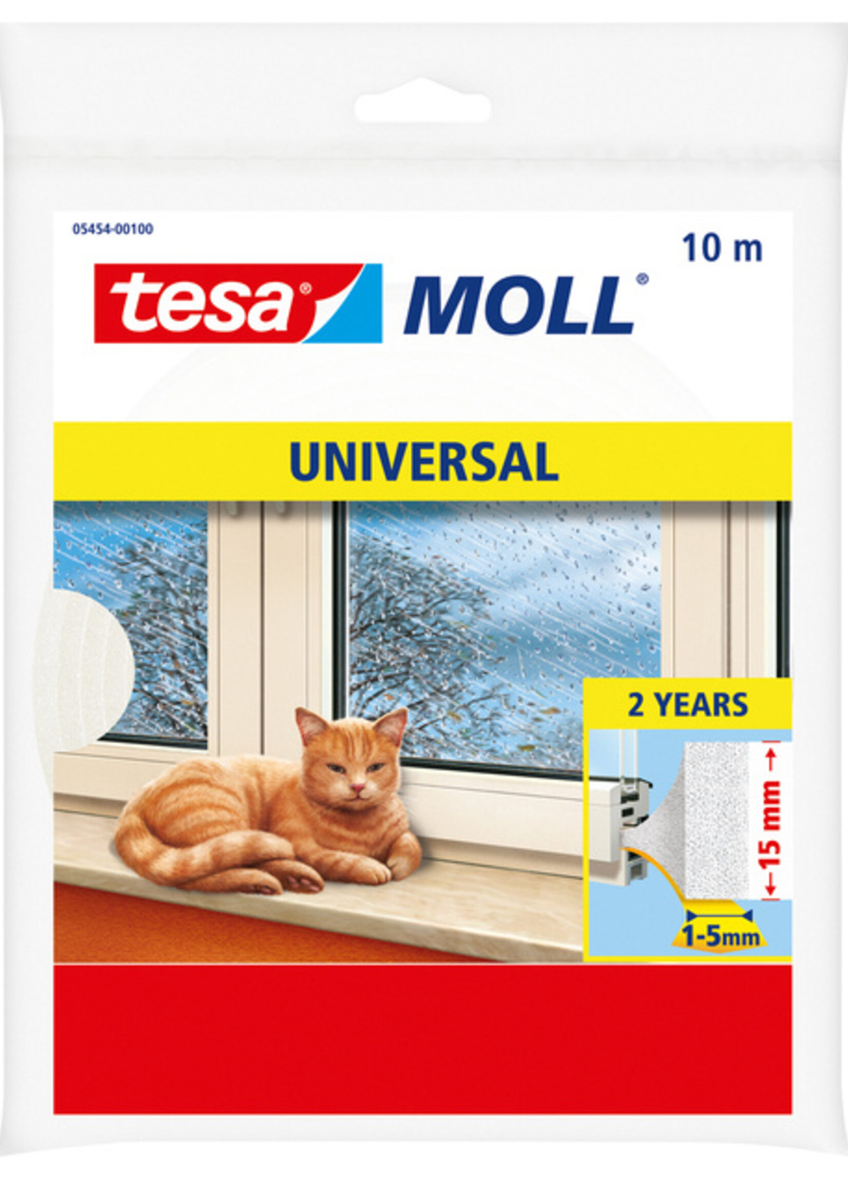 Tesa Ruban de calfeutrage Tesa moll 05454 universel 15mmx10m blanc