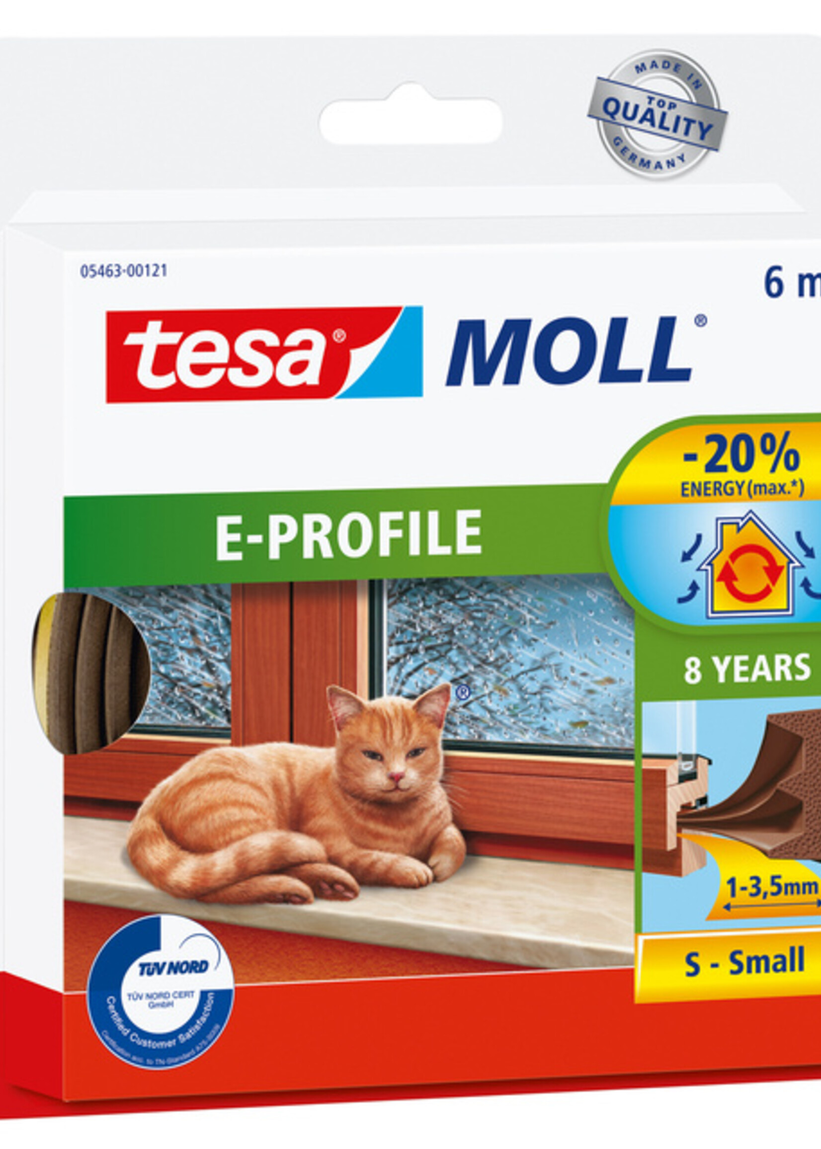 Tesa Ruban de calfeutrage Tesa Moll 05463 Forme E 9mmx6m brun