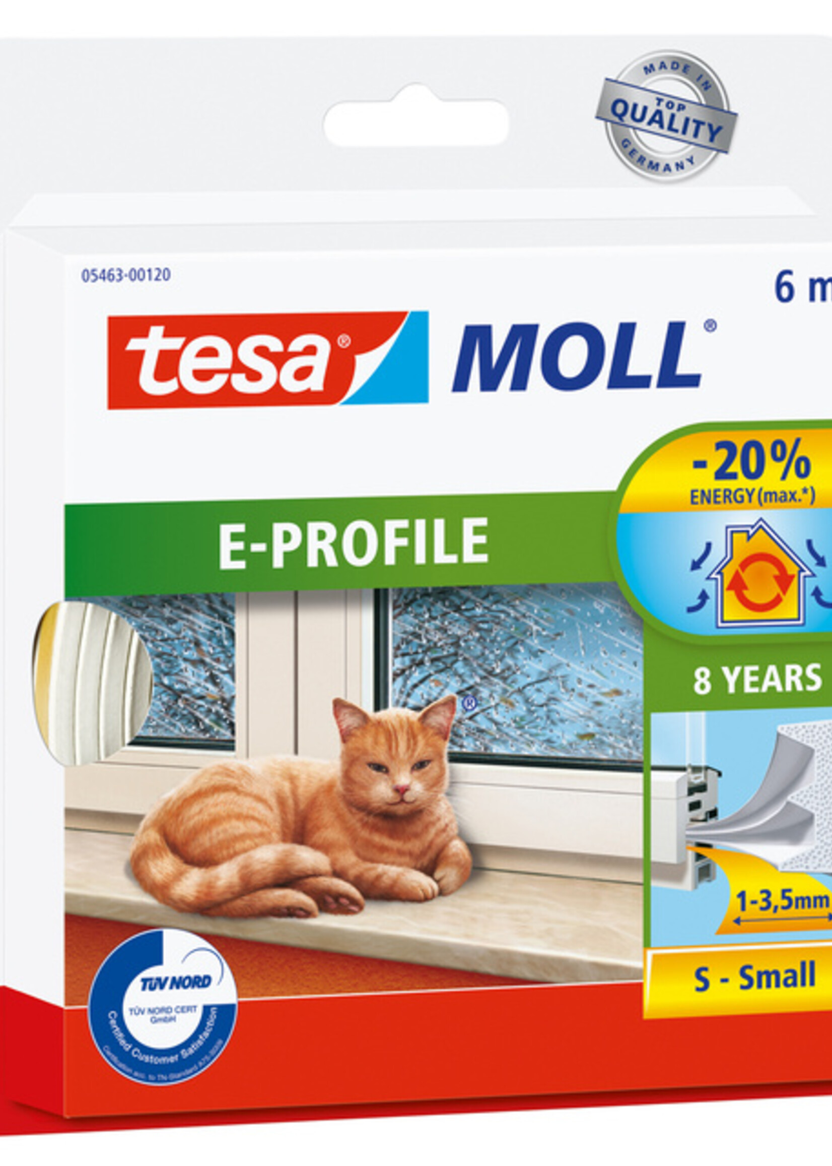 Tesa Ruban de calfeutrage Tesa Moll 05463 Forme E 9mmx6m blanc