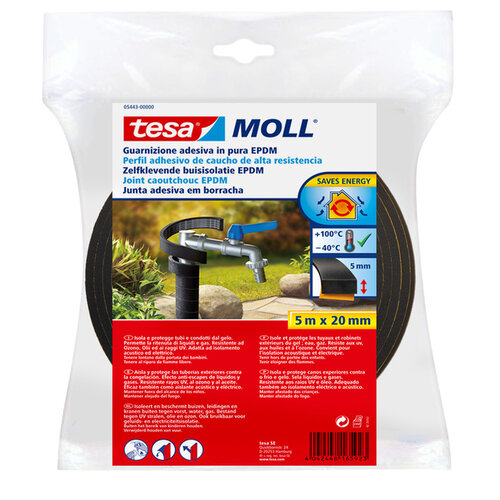 Tesa Buisisolatie Tesa Moll 05443 20mmx5m zwart