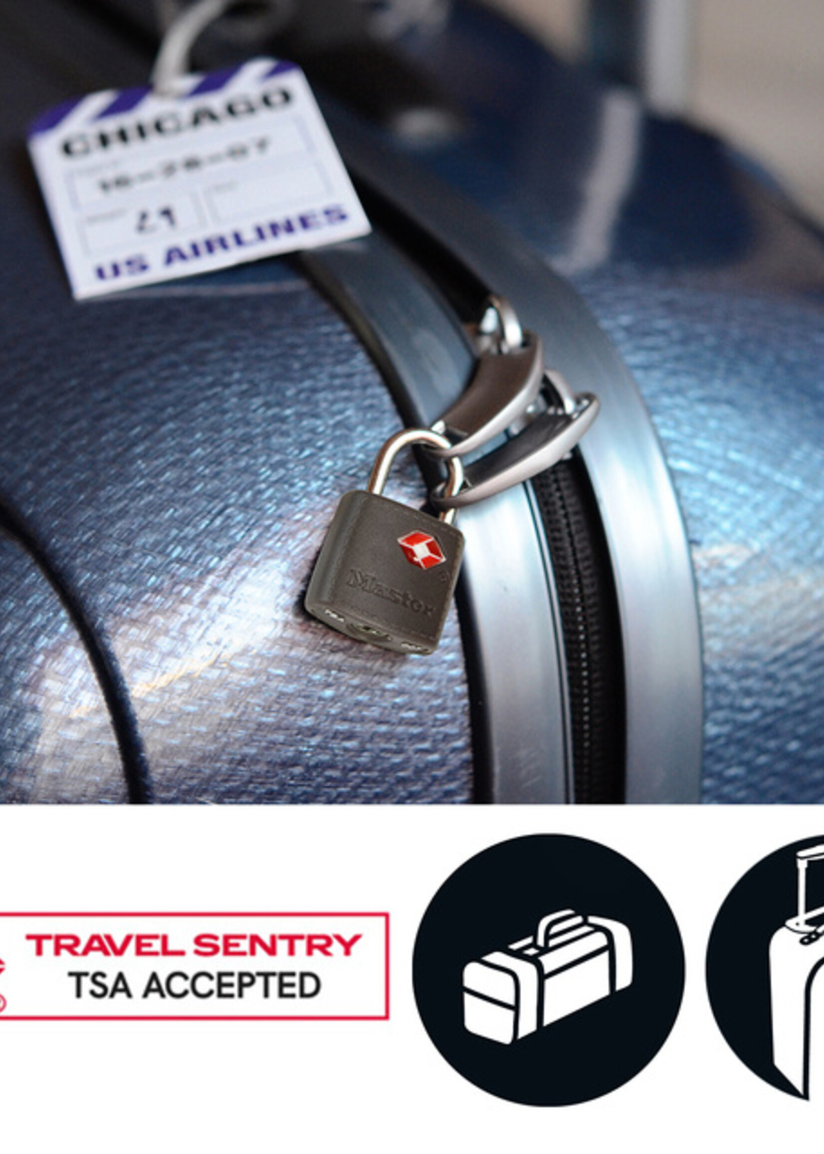 Master Lock Cadenas Masterlock 2 égaux ABS TSA assorti 30mm