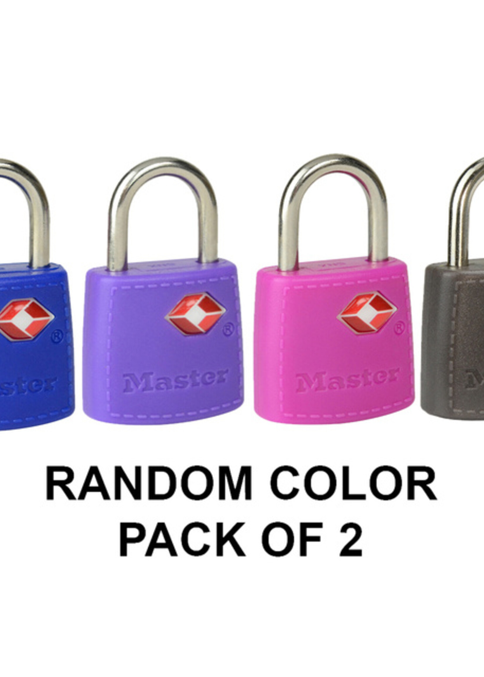 Master Lock Hangslot Masterlock 2 gelijksluitend ABS cover TSA assorti in willekeurige kleur 30mm