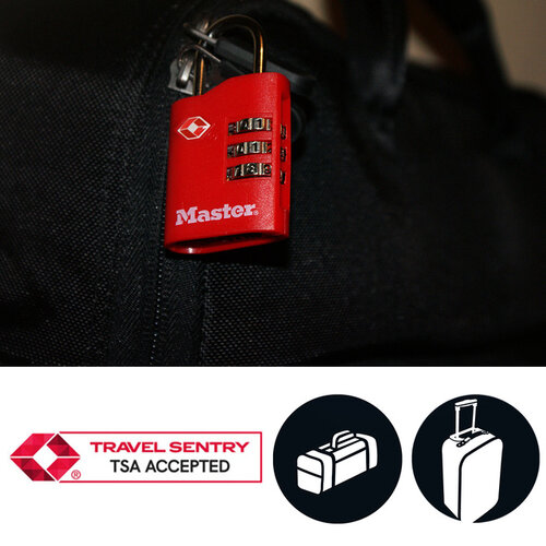 Master Lock Cadenas Masterlock combinaison 3 chiffre TSA 2 cadenas assorti 30mm