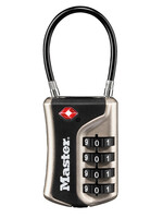 Master Lock Cadenas Masterlock combinaison 4 chiffres TSA anse flexible noir 35mm