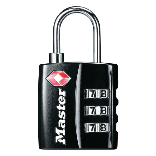 Master Lock Cadenas Masterlock combinaison 3 chiffres TSA noir 30mm