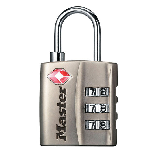 Master Lock Cadenas Masterlock combinaison 3 chiffres TSA nickelé 30mm