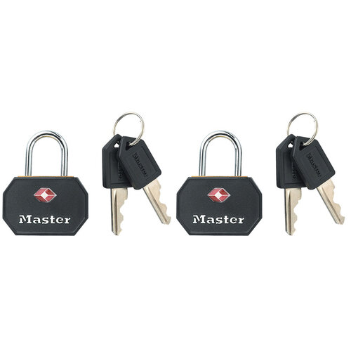 Master Lock Cadenas Masterlock 2 à verrouillage égal alu TSA noir 30mm