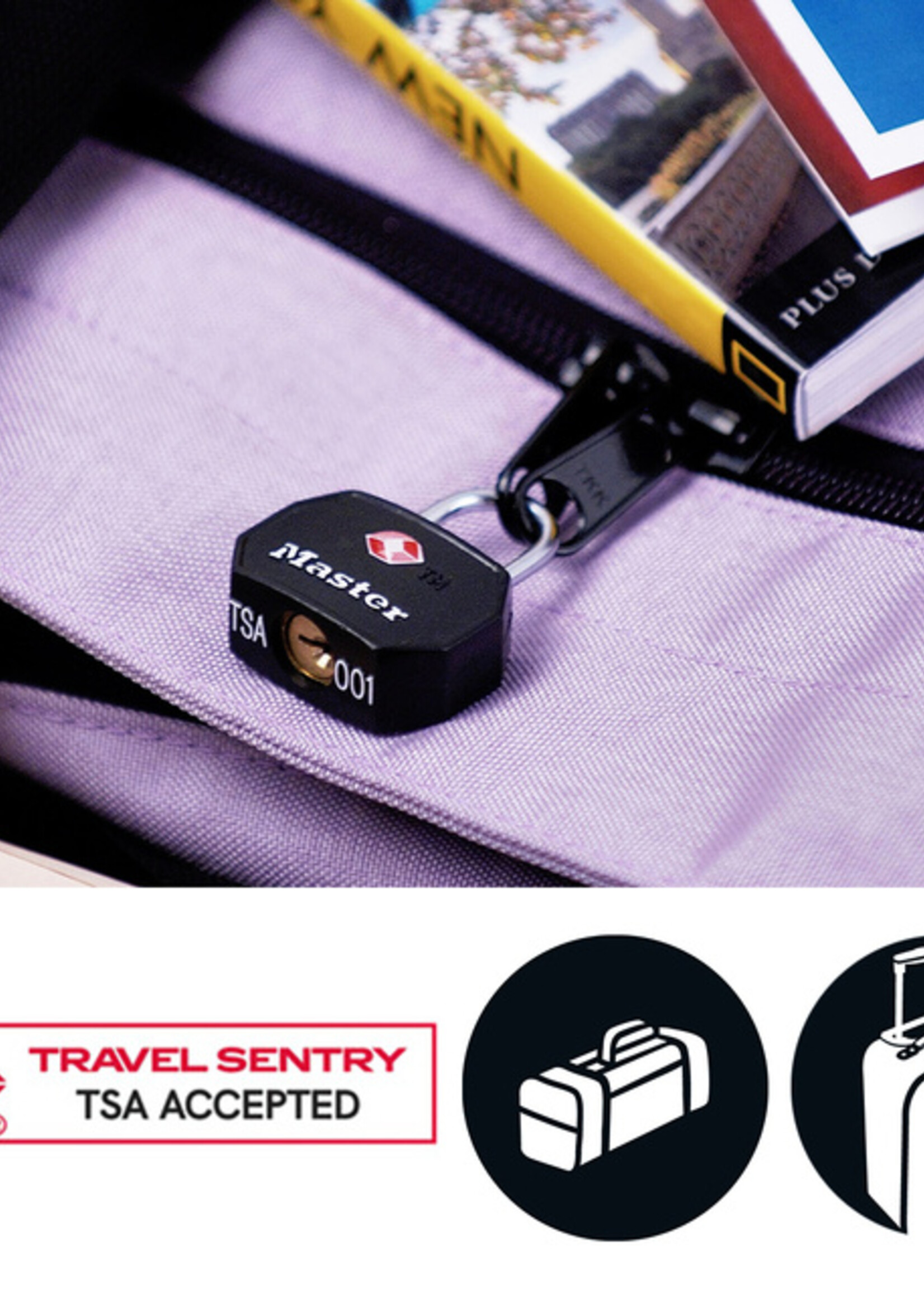 Master Lock Cadenas Masterlock 2 à verrouillage égal alu TSA noir 30mm