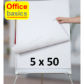 Office Basics 5 x Papier chevalet Office Bascis 65x100cm 50 feuilles enroulé - 35651E