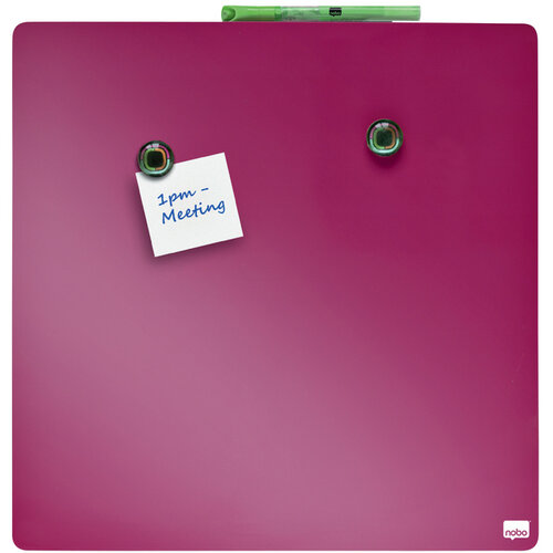 Nobo Whiteboard Nobo tegel 36x36cm roze magnetisch