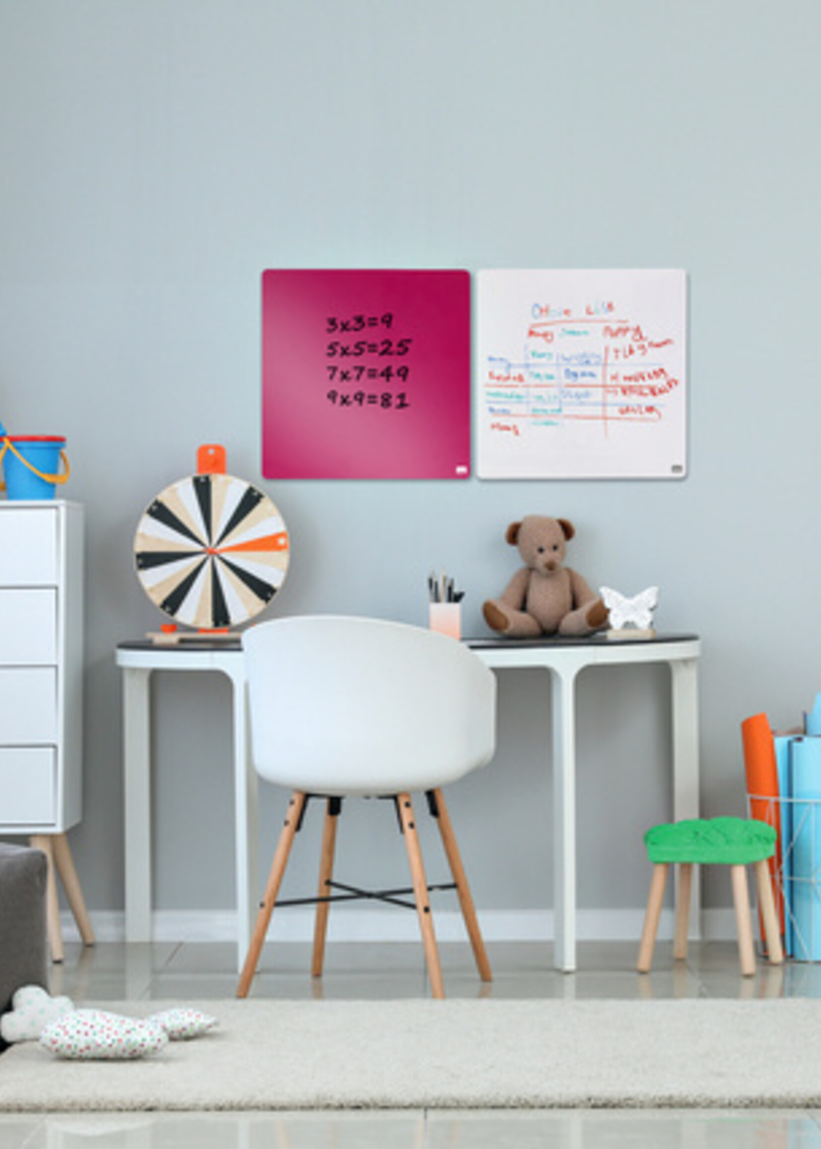 Nobo Whiteboard Nobo tegel 36x36cm roze magnetisch