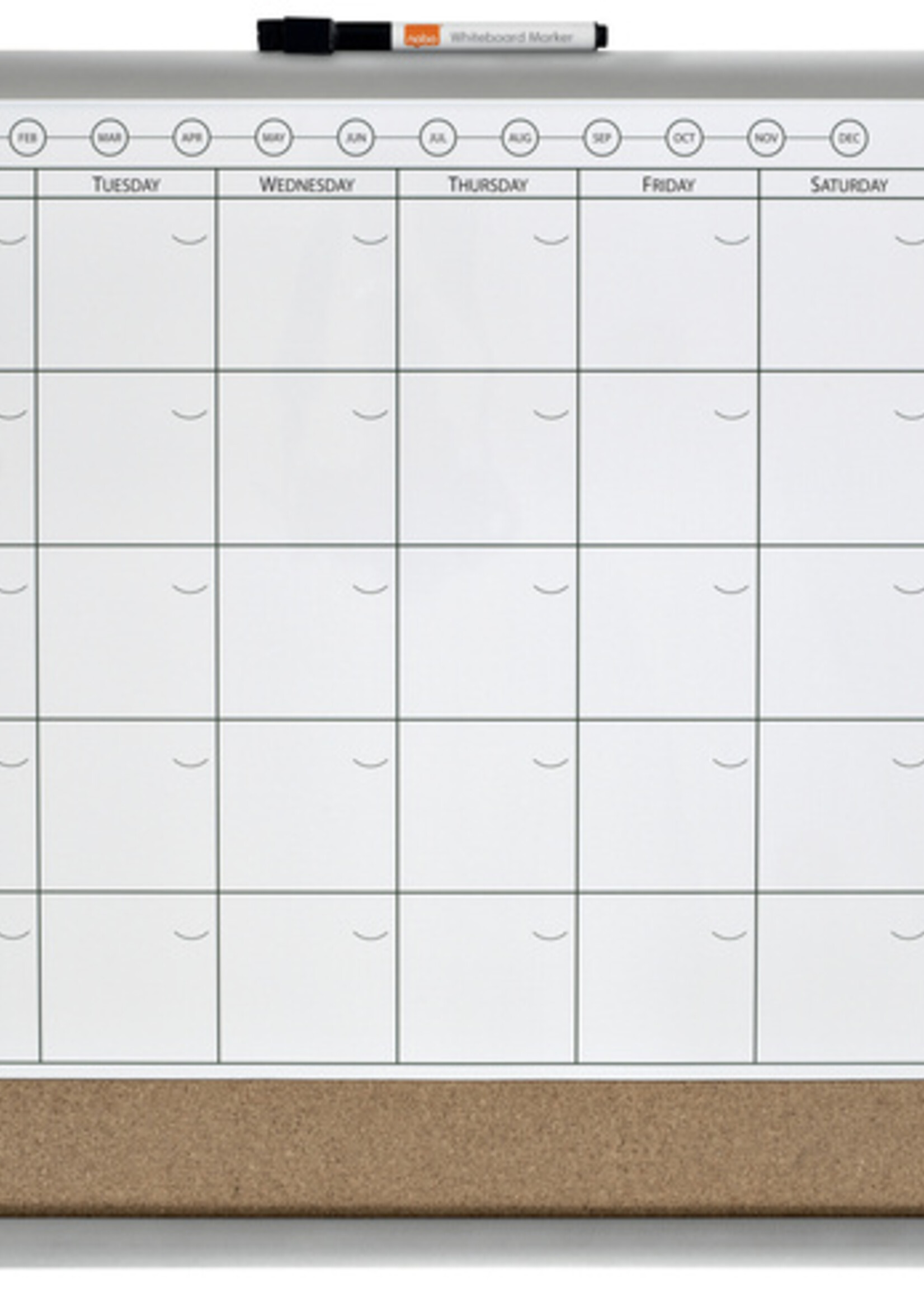 Nobo Tableau mixte Planning magnétique/liège Nobo 585x430cm incurvé