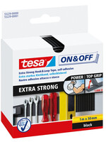 Tesa Bandelette auto-agrippante Tesa On & Off 55229 50x1m noir