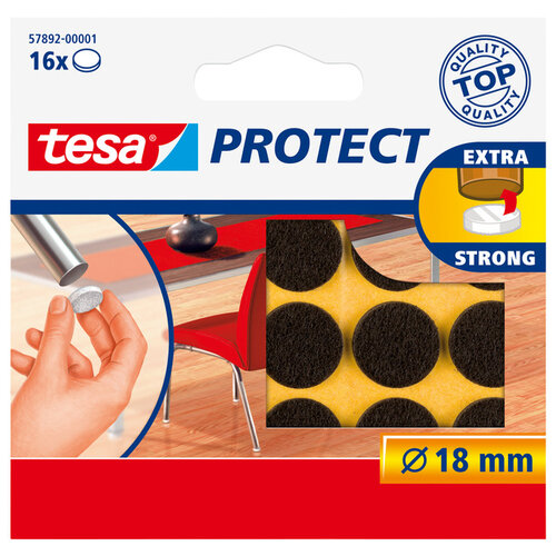 Tesa Feutrine anti-rayures Tesa 57892 Rond 18mm brun